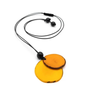 Halskette Chiloete gelb/orange - La Tagua Nuss