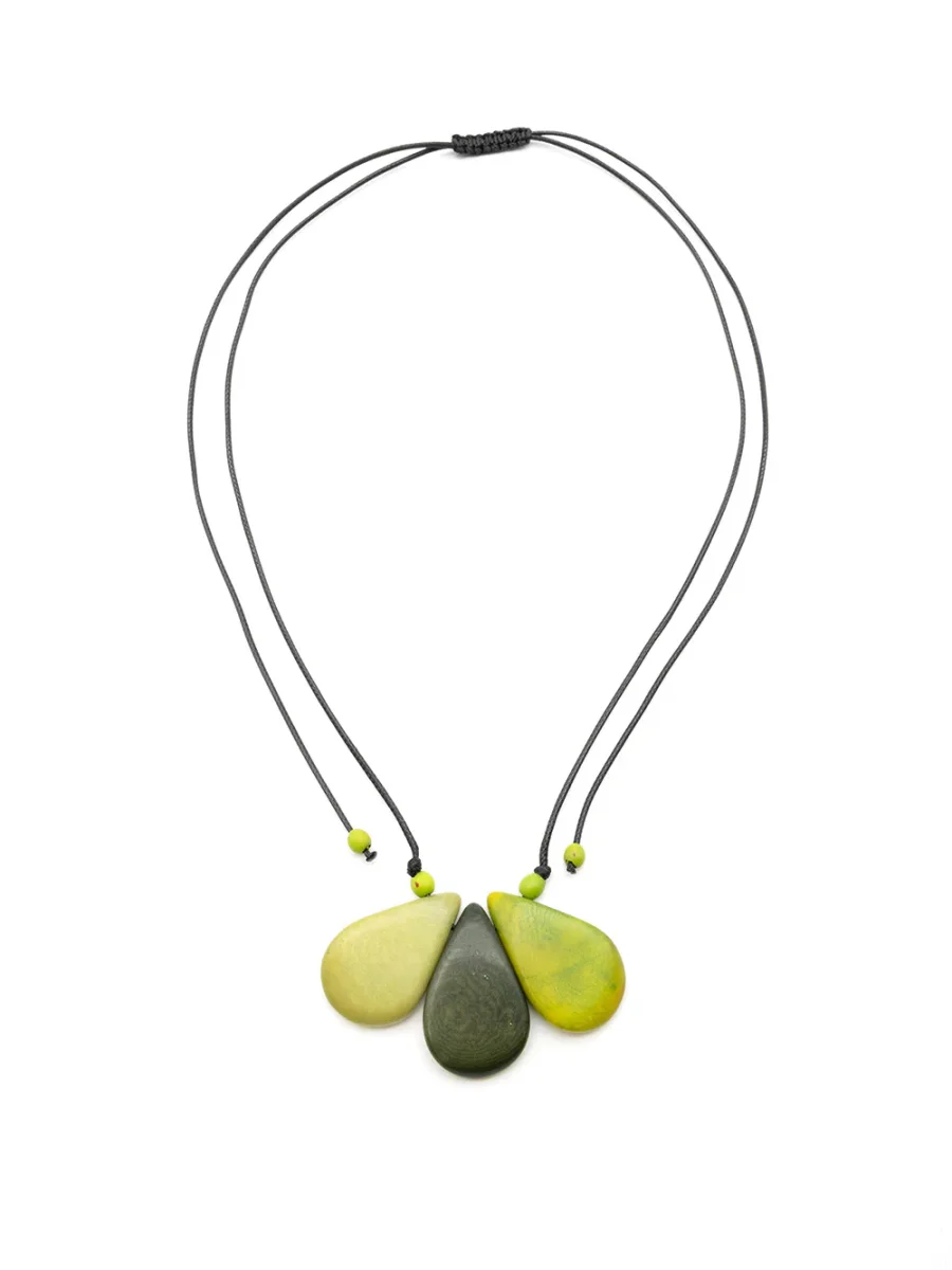 Halskette Lilia grün - La Tagua Nuss – Bild 2