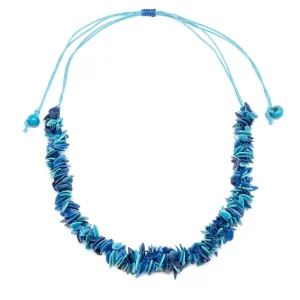 Halskette Trenza blau - Melonenkerne - La Tagua