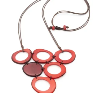 Halskette Claude Bordeaux/Pink - La Tagua Nuss