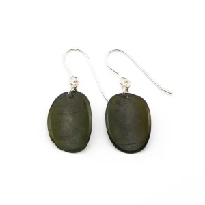 Ohrringe Lararet olive - La Tagua Nuss silber