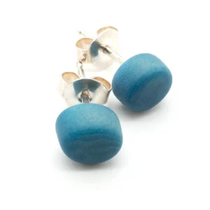 Ohrstecker Topiti blau - La Tagua Nuss Ohrringe silber