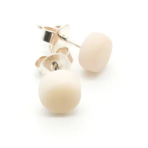 Ohrstecker Topiti weiss - La Tagua Nuss Ohrringe silber