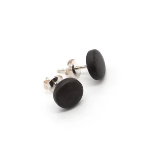 Ohrstecker Topo schwarz - La Tagua Nuss Ohrringe silber